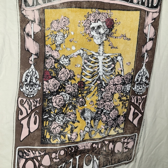 GRATEFUL DEAD oversized band tee size 0x 1x cream - Picture 3 of 5